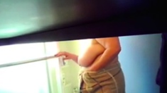 Plump stepmom's huge udders (hidden cam)