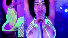 Kinky moist taco brunette anal toy play during masturbating