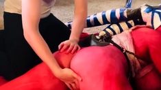 Ass fingering lesbian toy