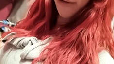 Great Big Boobs On Masturbating Redhead