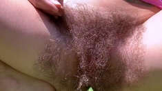 Hairy femboy solo jerk cumshot