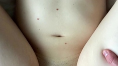 Small titted brunette amateur anal nailed at home