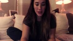 Cute curly brunette solo webcam masturbation