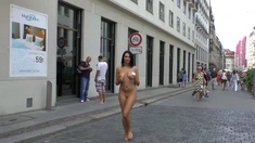 Tera amateur brunette girl public posing