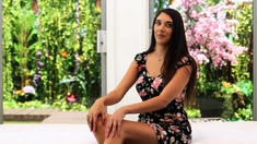 Cute curly brunette solo webcam masturbation