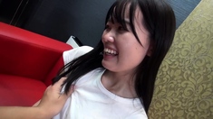 Small titted asian teen Sevil take a giant cock