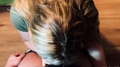 Blonde BBW Amateur Takes a Mouthful