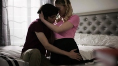 Erotic blonde teen gives blowjob