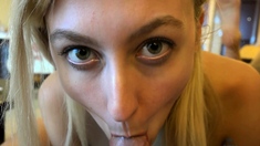 Blonde teen Kiara Knight hot POV blowjob and fucking on cam