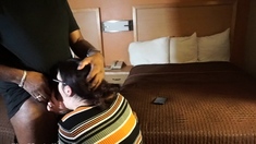 Brunette MILF sucks and fucks a big cock