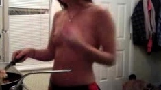 Close up view of a dude jerking off