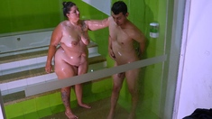 Oral sex fueled by hot showers and whispered threats