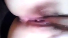 Asian girl has wet pussy