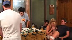 Slutty Trinity Maxx sucks, fucks, gets a DP and eats cum in the frat house