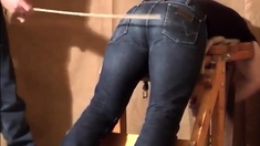 Caned Over Tight Jeans Daddy Boy