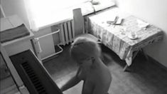 Spying on my sister's topless breakfast