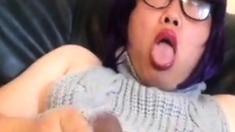 Asian Sissy Jerking off in VKS Sweater